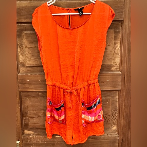 Orange Silk H&M Romper Size 4 - Picture 1 of 3